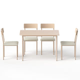 Darrahopens Furniture > Dining > Dining Set Artiss Dining Table and Chairs Set of 5 Compact Kitchen Furniture Natural Beige