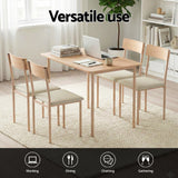 Darrahopens Furniture > Dining > Dining Set Artiss Dining Table and Chairs Set of 5 Compact Kitchen Furniture Natural Beige