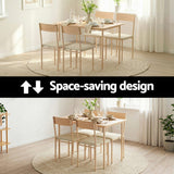 Darrahopens Furniture > Dining > Dining Set Artiss Dining Table and Chairs Set of 5 Compact Kitchen Furniture Natural Beige