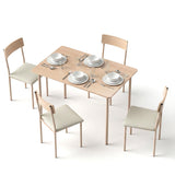 Darrahopens Furniture > Dining > Dining Set Artiss Dining Table and Chairs Set of 5 Compact Kitchen Furniture Natural Beige