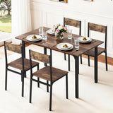 Darrahopens Furniture > Dining > Dining Set Artiss Dining Table and Chairs Set of 5 Compact Kitchen Furniture Rustic Brown