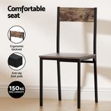 Darrahopens Furniture > Dining > Dining Set Artiss Dining Table and Chairs Set of 5 Compact Kitchen Furniture Rustic Brown