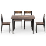 Darrahopens Furniture > Dining > Dining Set Artiss Dining Table and Chairs Set of 5 Compact Kitchen Furniture Rustic Brown