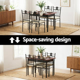 Darrahopens Furniture > Dining > Dining Set Artiss Dining Table and Chairs Set of 5 Compact Kitchen Furniture Upholstered