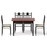 Darrahopens Furniture > Dining > Dining Set Artiss Dining Table and Chairs Set of 5 Compact Kitchen Furniture Upholstered