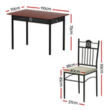 Darrahopens Furniture > Dining > Dining Set Artiss Dining Table and Chairs Set of 5 Compact Kitchen Furniture Upholstered