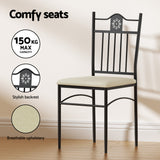 Darrahopens Furniture > Dining > Dining Set Artiss Dining Table and Chairs Set of 5 Compact Kitchen Furniture Upholstered
