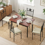 Darrahopens Furniture > Dining > Dining Set Artiss Dining Table and Chairs Set of 5 Compact Kitchen Furniture Upholstered