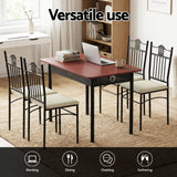 Darrahopens Furniture > Dining > Dining Set Artiss Dining Table and Chairs Set of 5 Compact Kitchen Furniture Upholstered