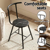 Darrahopens Furniture > Dining > Dining Set Artiss Dining Table Set 3PC Bistro Kitchen Storage Wine Rack Black Marble Style