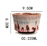 Darrahopens Furniture > Dining > Dining Set Beige 225ml Ceramic Kiln Glazed Coffee Latte Art Cup - Retro Style Matcha Bowl