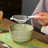 Blue and white Complete Matcha Tea Ceremony Set - 4-Piece Japanese Traditional Whisk, Bowl, Whisk Holder & Scoop for Authentic Preparation at Home