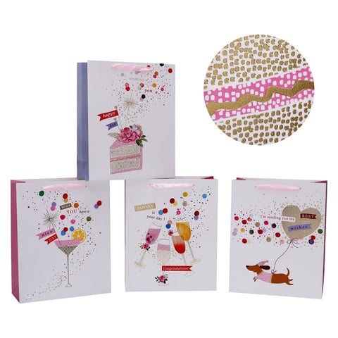 Darrahopens Furniture > Dining > Dining Set bulk 24 Large Festive Cheers Gift Bag Assort 26x32cm