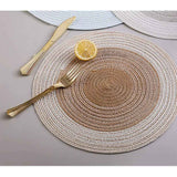 Darrahopens Furniture > Dining > Dining Set Dining Placemats Set of 4 | linen-cotton Table Mat - 14 in Diameter | Handmade Style for Dinner Plates