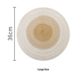 Darrahopens Furniture > Dining > Dining Set Dining Placemats Set of 4 | linen-cotton Table Mat - 14 in Diameter | Handmade Style for Dinner Plates