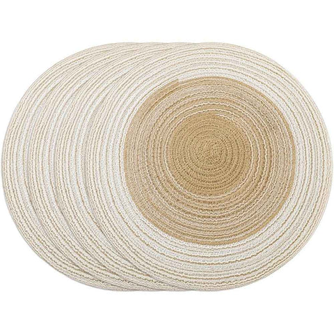 Darrahopens Furniture > Dining > Dining Set Dining Placemats Set of 4 | linen-cotton Table Mat - 14 in Diameter | Handmade Style for Dinner Plates
