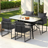 Darrahopens Furniture > Dining > Dining Set Gardeon 5PC Outdoor Dining Set Table and Chairs Patio Furniture Garden Bistro Set Black