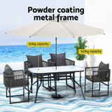 Darrahopens Furniture > Dining > Dining Set Gardeon 5PC Outdoor Dining Set Table and Chairs Patio Furniture Garden Bistro Set Black