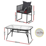 Darrahopens Furniture > Dining > Dining Set Gardeon 5PC Outdoor Dining Set Table and Chairs Patio Furniture Garden Bistro Set Black