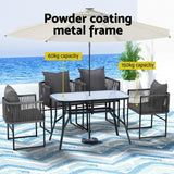 Darrahopens Furniture > Dining > Dining Set Gardeon 5PCS Outdoor Dining Set Table and Chairs Rope Patio Furniture Garden Black