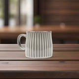 Darrahopens Furniture > Dining > Dining Set High-Fired Ceramic Stoneware Ribbed Stripe Mug 460ml Matt EARTHY GREY