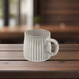 Darrahopens Furniture > Dining > Dining Set High-Fired Ceramic Stoneware Ribbed Stripe Mug 460ml Matt EARTHY GREY