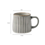Darrahopens Furniture > Dining > Dining Set High-Fired Ceramic Stoneware Ribbed Stripe Mug 460ml Matt EARTHY GREY