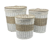 Darrahopens Furniture > Dining > Dining Set Set 3 Hampton Willow Round Laundry Basket 52x55cm