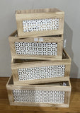 Darrahopens Furniture > Dining > Dining Set Set 4 Paulownia Wood Crates 40x18cm
