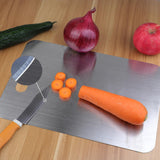Darrahopens Furniture > Dining > Dining Set Titanium Cutting Board for Kitchen, Food-Grade 304 Stainless Steel Cutting Board, Suitable for Meat, Fruits and Vegetables (15.1 × 11 inches and 13.4 × 9 inches)