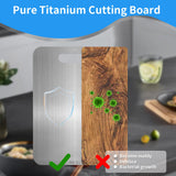 Darrahopens Furniture > Dining > Dining Set Titanium Cutting Board for Kitchen, Food-Grade 304 Stainless Steel Cutting Board, Suitable for Meat, Fruits and Vegetables (15.1 × 11 inches and 13.4 × 9 inches)