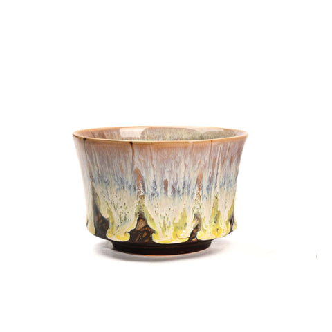 Darrahopens Furniture > Dining > Dining Set Yellow 225ml Ceramic Kiln Glazed Coffee Latte Art Cup - Retro Style Matcha Bowl
