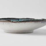 Darrahopens Furniture > Dining > Dining Tables Bowl Shallow Leaf Shape 25cm Sky Blue Glaze