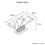Darrahopens Furniture > Dining > Dining Tables Dining Table Ceramic Table Top MDF Stainless Steel feet