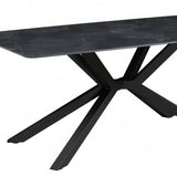 Darrahopens Furniture > Dining > Dining Tables Dining Table Rectangular Shape Green Sintered Stone Top Powder Coated Iron Legs