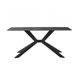 Darrahopens Furniture > Dining > Dining Tables Dining Table Rectangular Shape Green Sintered Stone Top Powder Coated Iron Legs