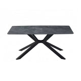 Darrahopens Furniture > Dining > Dining Tables Dining Table Rectangular Shape Green Sintered Stone Top Powder Coated Iron Legs