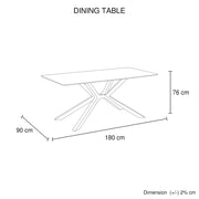 Darrahopens Furniture > Dining > Dining Tables Dining Table Rectangular Shape Green Sintered Stone Top Powder Coated Iron Legs