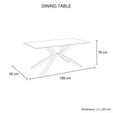 Darrahopens Furniture > Dining > Dining Tables Dining Table Rectangular Shape Green Sintered Stone Top Powder Coated Iron Legs