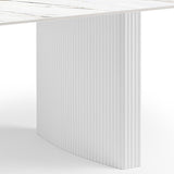 Darrahopens Furniture > Dining > Dining Tables Dining Table Sintered Stone Top MDF Table Base High Glossy White