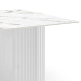 Darrahopens Furniture > Dining > Dining Tables Dining Table Sintered Stone Top MDF Table Base High Glossy White