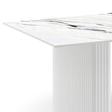 Darrahopens Furniture > Dining > Dining Tables Dining Table Sintered Stone Top MDF Table Base High Glossy White