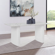Darrahopens Furniture > Dining > Dining Tables Dining Table Sintered Stone Top MDF Table Base High Glossy White