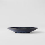 Darrahopens Furniture > Dining > Dining Tables Dinner Plate 23cm Ridged Indigo Blue Glaze
