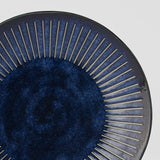 Darrahopens Furniture > Dining > Dining Tables Dinner Plate 23cm Ridged Indigo Blue Glaze