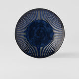Darrahopens Furniture > Dining > Dining Tables Dinner Plate 23cm Ridged Indigo Blue Glaze