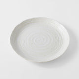Darrahopens Furniture > Dining > Dining Tables Dinner Plate 24.5cm White Spiral Glaze