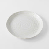 Darrahopens Furniture > Dining > Dining Tables Dinner Plate 24.5cm White Spiral Glaze