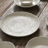 Darrahopens Furniture > Dining > Dining Tables Dinner Plate 24.5cm White Spiral Glaze