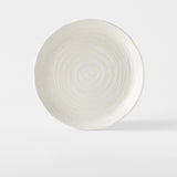 Darrahopens Furniture > Dining > Dining Tables Dinner Plate 24.5cm White Spiral Glaze